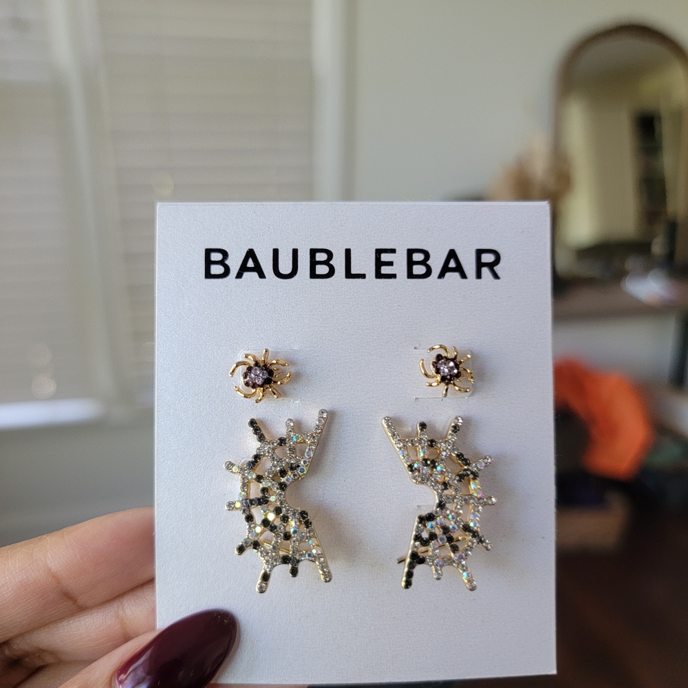BaubleBar Gold and Silver Spider Earrings - Picture 2 of 6